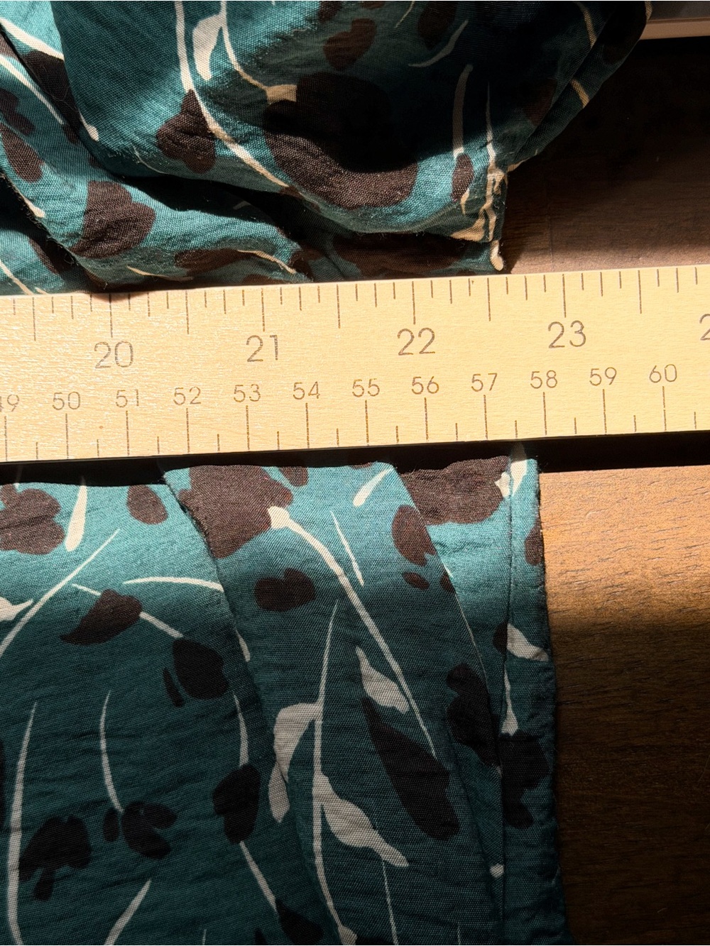 Who What Wear Teal Floral Button Front Peasant Blouse Medium Boho Cottagecore - Picture 5 of 8
